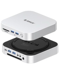 Док-станция + хаб Orico M49P для 1 SSD M.2 USB3.2x2/USB2.0x2/AUX/Mic/MicroSD/TF/Mac Mini 2024 серебр