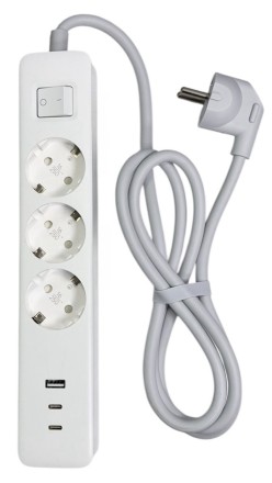  Сетевой удлинитель Xiaomi Mi Power Strip 3 Sockets/1 USB/2 USB-C 20W (XMCXB01EU) белый
