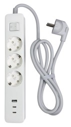 Сетевой удлинитель Xiaomi Mi Power Strip 3 Sockets/1 USB/2 USB-C 20W (XMCXB01EU) белый