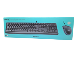 Комплект клавиатура+мышь проводная Logitech MK120 RU черный
