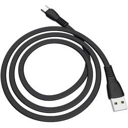 Usb Кабель-зарядка Type-C Hoco X40 Noah 3A 1м плоский силиконовый чёрный
