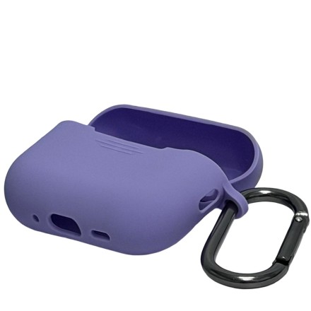 Силиконовый чехол для AirPods Pro 3 c карабином сиреневый