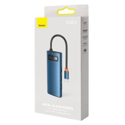  USB-C хаб Baseus Metal Gleam 6в1 (WKWG000003) синий