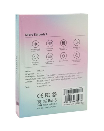  наушники беспроводные Mibro Earbuds 4 (XPEJ009) EU белый