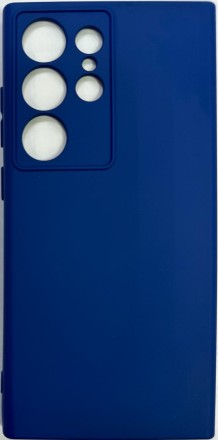  Накладка для Samsung Galaxy S24 Ultra Silicone cover без логотипа темно-синяя