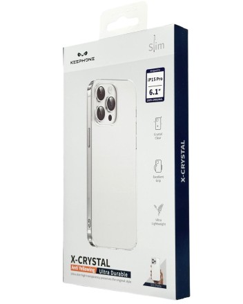  Накладка для i-Phone 15 Pro Keephone X-Crystal Anti Yellowing прозрачный