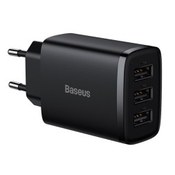 Сетевое зар. устр. Baseus Compact 17W 3USB CCXJ020101 черное