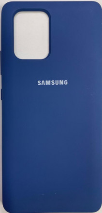 Накладка для Samsung Galaxy A91/M80S/S10 Lite Silicone cover темно-синяя