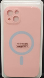 Накладка для i-Phone 14 Max 6.7&quot; Magsafe силикон розовая