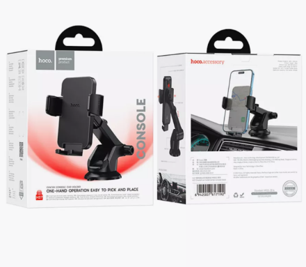  Держатель в автомобиль на торпеду Hoco H37 с зажимом чёрный