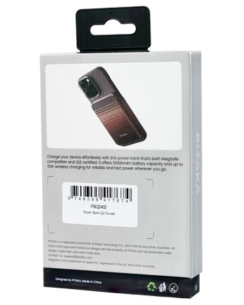  Powerbank с беспроводной зарядкой Pitaka Magnetic Aramid Fiber Qi2 5000mAh 15W Sunset