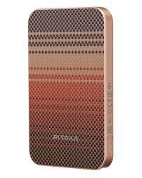 Powerbank с беспроводной зарядкой Pitaka Magnetic Aramid Fiber Qi2 5000mAh 15W Sunset
