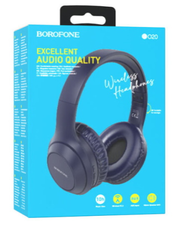  Стереонаушники Bluetooth полноразмерные Borofone BO20 BT5.3/200mAh/10ч синие