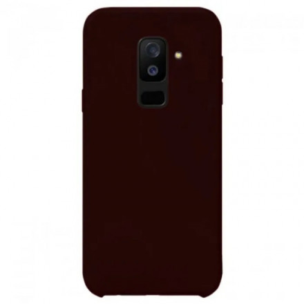 Накладка для Samsung Galaxy A6 Plus (2018) Silicone cover коричневая