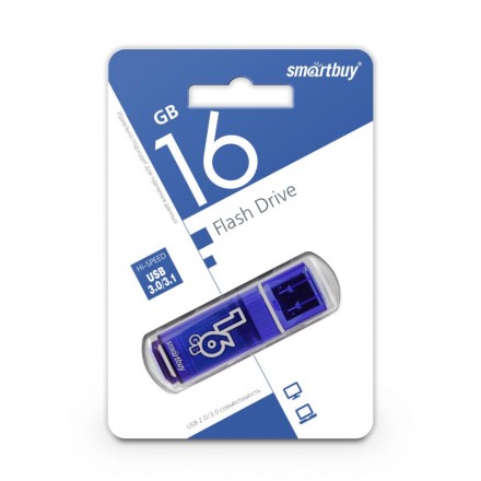  3.0 USB флеш накопитель Smartbuy 16GB Glossy series Dark Blue (SB16GBGS-DB)