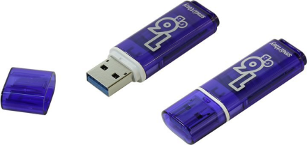  3.0 USB флеш накопитель Smartbuy 16GB Glossy series Dark Blue (SB16GBGS-DB)