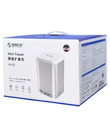  Док-станция + хаб Orico M435 для 1 SSD M.2/2 SATA3.0 USB3.2x1/USB2.0x3/MicroSD/TF серебристый