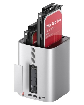  Док-станция + хаб Orico M435 для 1 SSD M.2/2 SATA3.0 USB3.2x1/USB2.0x3/MicroSD/TF серебристый