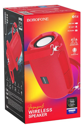  Bluetooth колонка Borofone BR4 BT5.0/500mAh/2ч/5Вт/USB красная