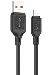 Usb Кабель-зарядка Lightning Hoco X90 2.4A 1м силиконовый черный