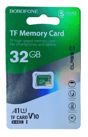  micro SDHC карта памяти Borofone 32GB Сlass 10 UHS-I (без адаптера)