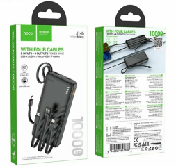 Powerbank Hoco J146 10000mAh 1USB/1C с кабелем USB/Type-C/Lightning/Micro черный