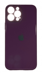 Чехол-накладка для i-Phone 13 Pro силикон (стеклянная крышка) фиолетовая