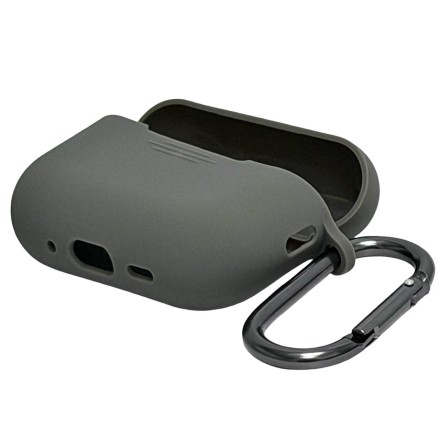  Силиконовый чехол для AirPods Pro 3 c карабином лавандовый серый