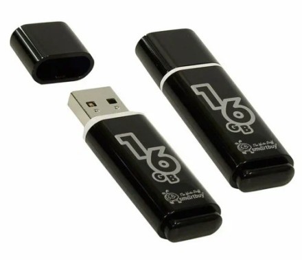  USB флеш накопитель Smartbuy 16GB Glossy Black (SB16GBGS-K)