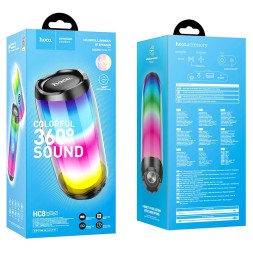 Bluetooth колонка Hoco Colorful TWS Speaker HC8 BT5.0/1800mAh/4ч/10Вт/TF/FM/USB/AUX черная