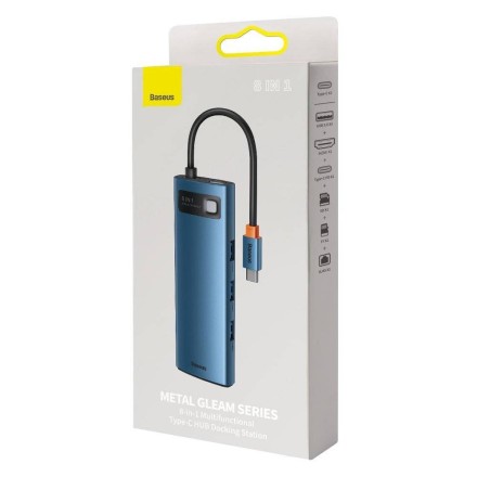  USB-C хаб Baseus Metal Gleam 8в1 (WKWG000103) синий