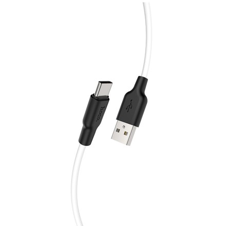  Usb Кабель-зарядка Type-C Hoco X21 Plus Silicone 2.4A 1м мягкий силиконовый белый