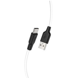 Usb Кабель-зарядка Type-C Hoco X21 Plus Silicone 2.4A 1м мягкий силиконовый белый
