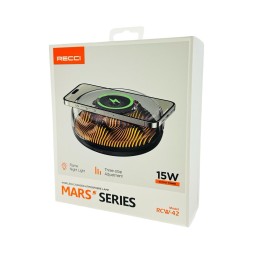 Беспроводное зарядное устройство + ночник Recci Mars RCW-42 15W черное