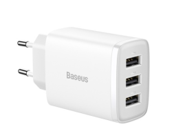 Сетевое зар. устр. Baseus Compact 17W 3USB CCXJ020102 белое