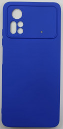 Накладка для Xiaomi Pocophone X4 Pro силикон матовый синий