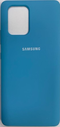  Накладка для Samsung Galaxy A91/M80S/S10 Lite Silicone cover голубая
