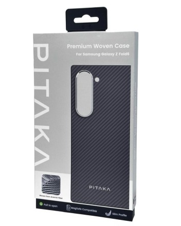  Накладка для Samsung Galaxy Z Fold6 Pitaka Premium Woven Case черно-серая