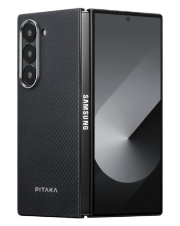  Накладка для Samsung Galaxy Z Fold6 Pitaka Premium Woven Case черно-серая