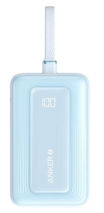  Powerbank Anker Zolo (1688) 10000mAh 30W 1USB/1C с проводом Type-C синий