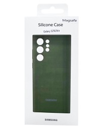 Накладка для Samsung Galaxy S25 Ultra MagSafe Silicone Case зелёный