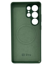 Накладка для Samsung Galaxy S25 Ultra MagSafe Silicone Case зелёный