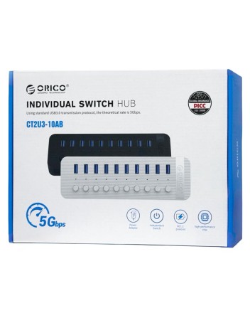  USB3.0 хаб Orico CT2U3-10AB USB3.0x10 черный