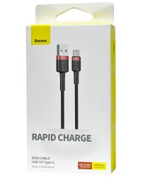 Usb Кабель-зарядка Type-C Baseus Cafule 2м (CATKLF-C91) 2A чёрно-красный