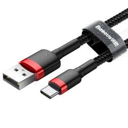 Usb Кабель-зарядка Type-C Baseus Cafule 2м (CATKLF-C91) 2A чёрно-красный