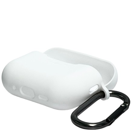 Силиконовый чехол для AirPods Pro 3 c карабином белый
