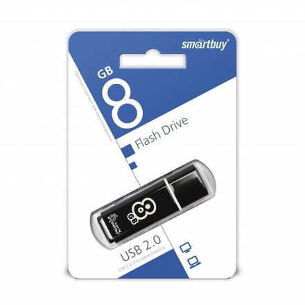  USB флеш накопитель Smartbuy 8GB Glossy Black SB8GBGS-K
