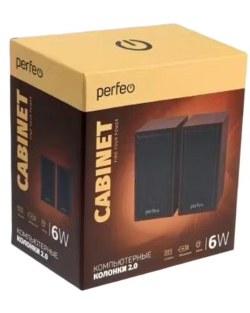 Perfeo Колонки 2.0, Cabinet мощность 2х3 Вт USB (RMS) (PF-4388) махогон