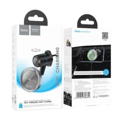 Держатель в автомобиль c беспроводной зарядкой в воздуховод Hoco HW6 черный