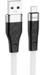 Usb Кабель-зарядка Micro Hoco X53 Angel 2.4A 1м плоский силиконовый белый